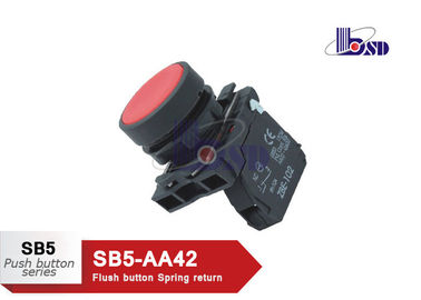 Flat  Red  Push Button Switch SB5 Series / 660V Push To Break Switch